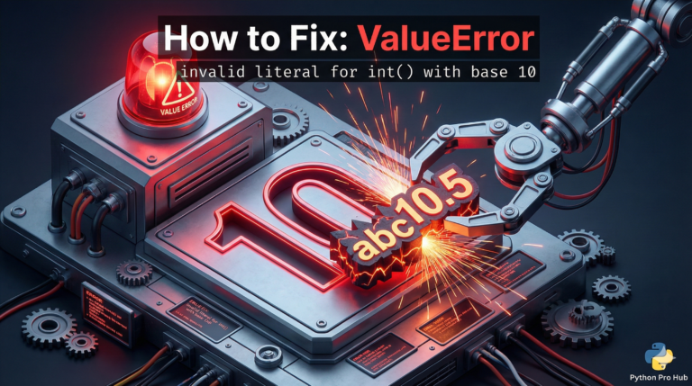 3D illustration of a text string failing to fit into an integer slot, representing a Python ValueError.
