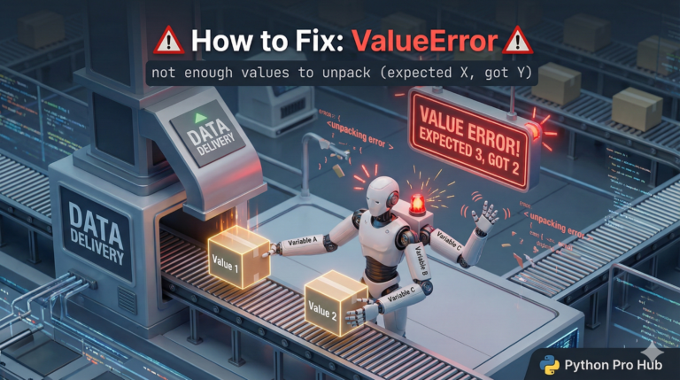 3D illustration of a worker with three hands only receiving two boxes, representing a 'not enough values to unpack' ValueError.