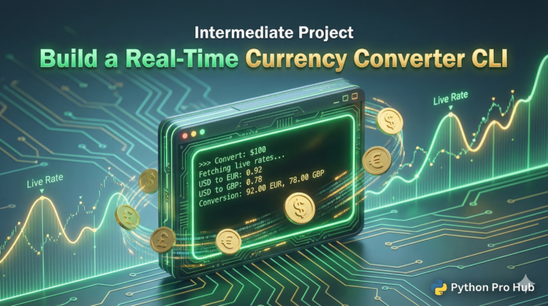 3D visualization of a command line interface converting Dollar and Euro coins, representing a Python Currency Converter project.
