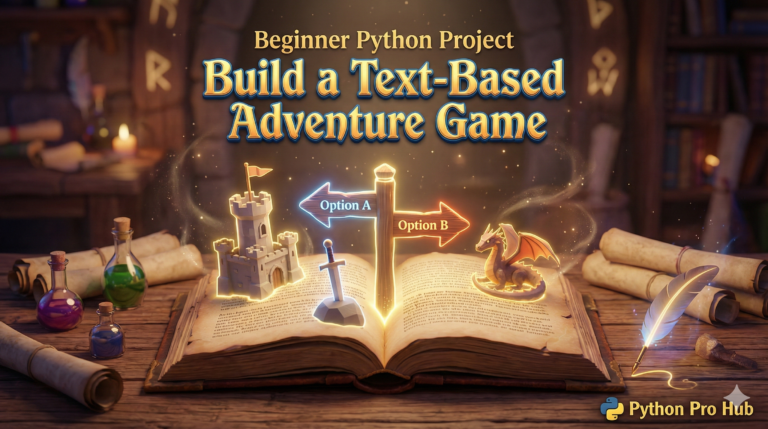 3D illustration of a fantasy adventure world emerging from an open book with decision signposts.