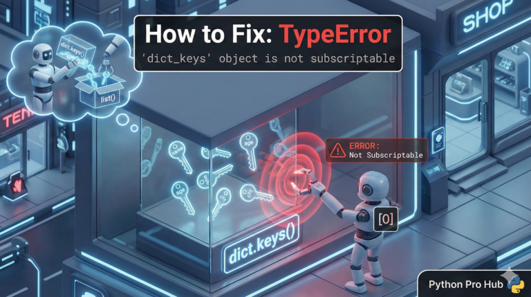 3D illustration of a claw hitting the glass of a display case, representing the dict_keys not subscriptable error.