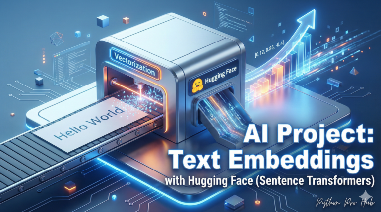 3D isometric illustration of text being converted into glowing vector arrows, representing Sentence Transformers.