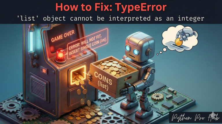 3D illustration of a robot trying to shove a whole box of coins into a single coin slot, representing the list cannot be interpreted as integer error.